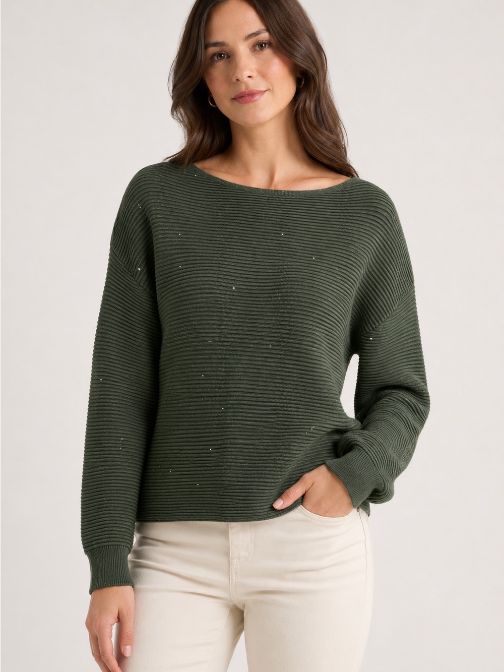 Tommy Bahama Crystal Sands Sequin Sweater Green XS Cotton Viscose Knit